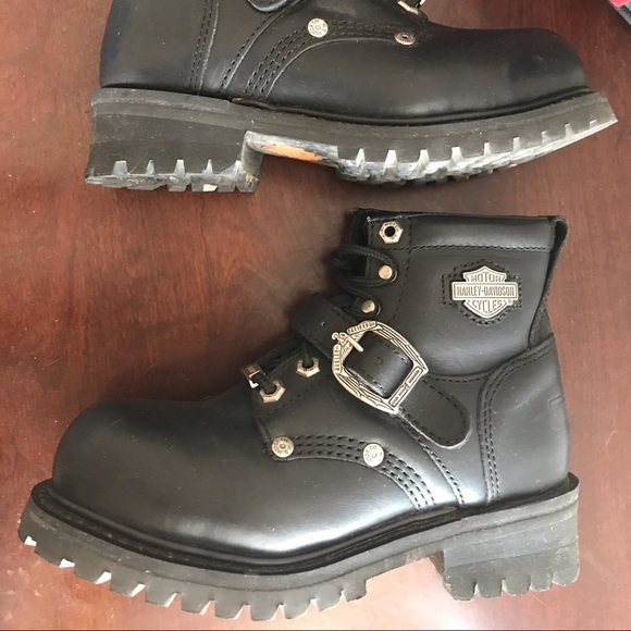 Black leather Harley boots - Picture 2 of 8